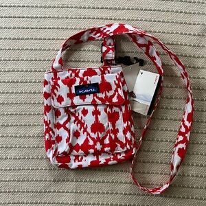 Brand new KAVU small red and white cross bag